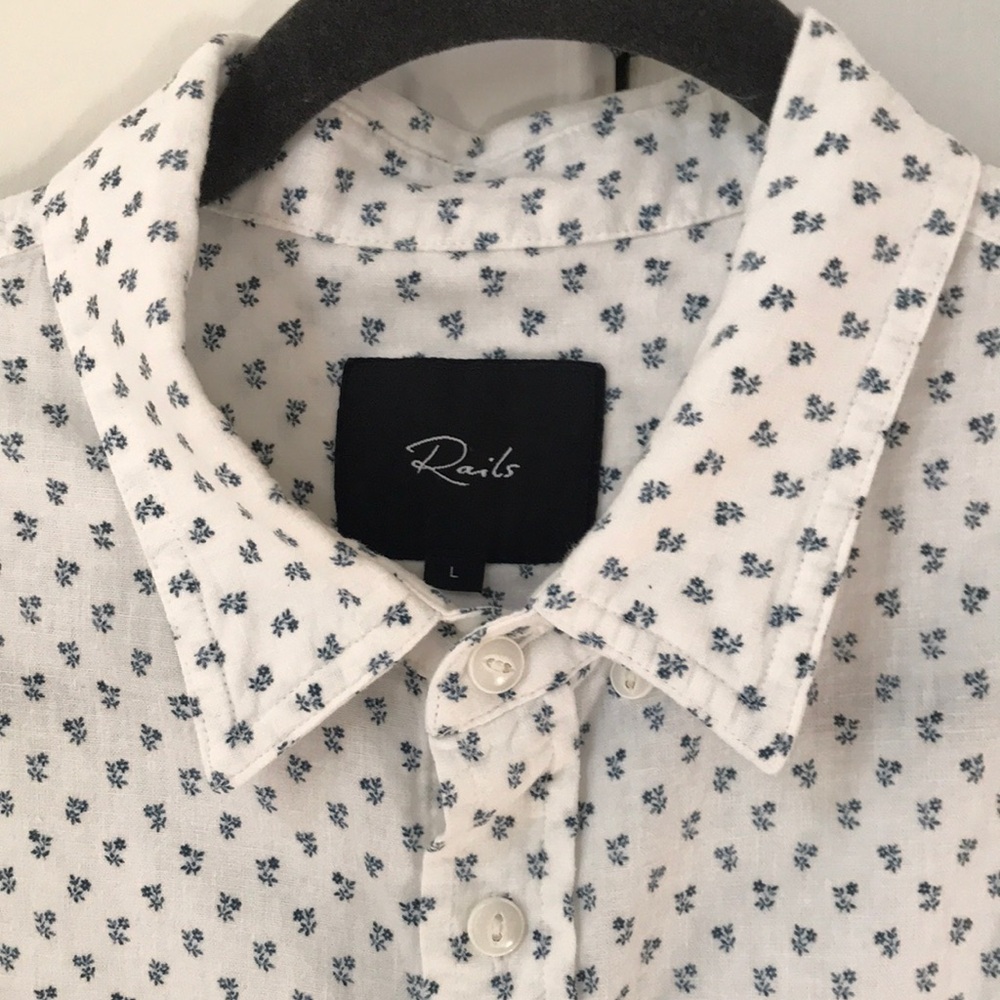 White Patterned Men's Shirt by Rails - Picture 3 of 4